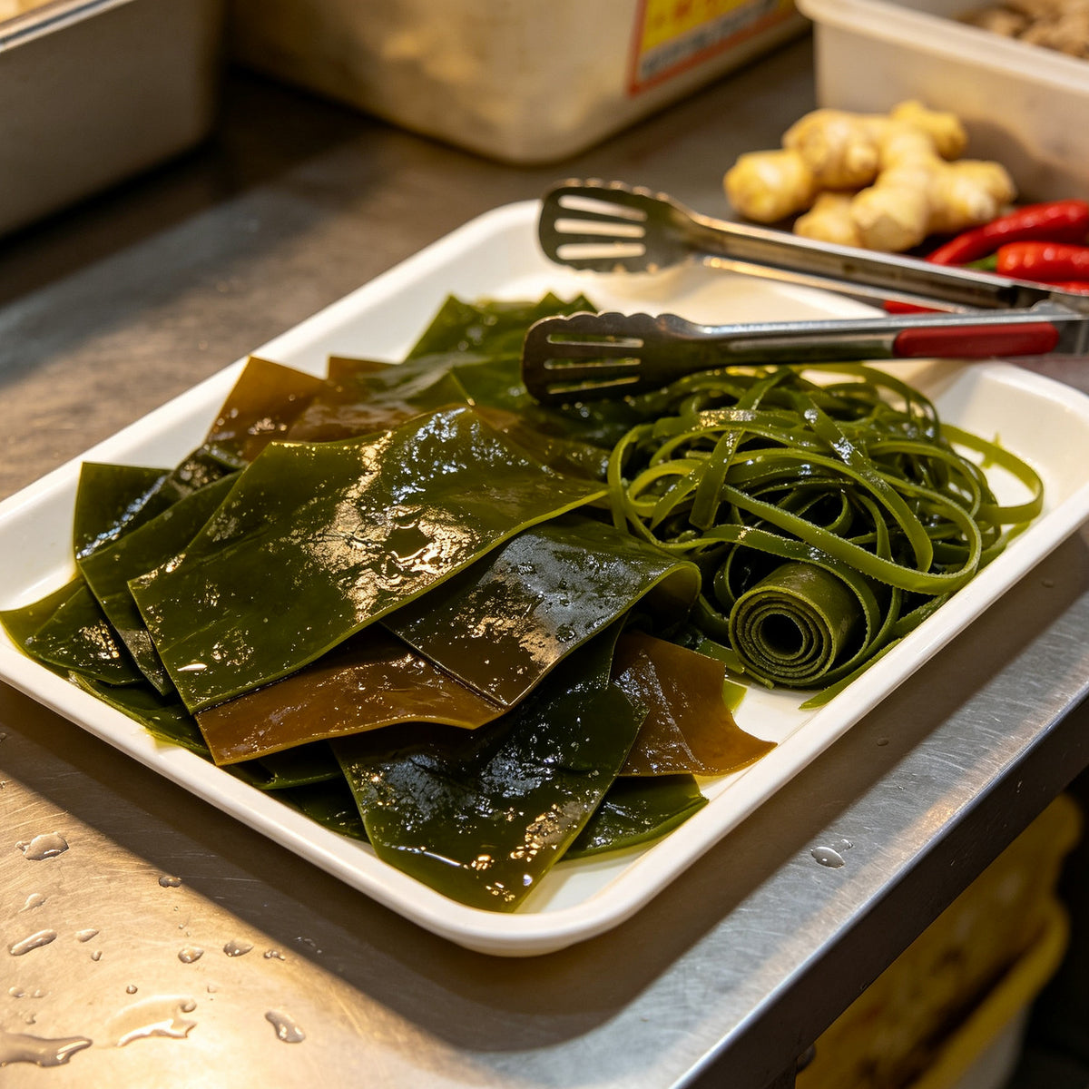 Fresh Green Kelp Salad Strips